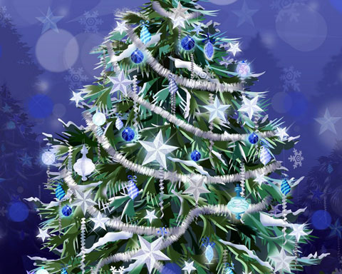 Decorated Christmas tree wallpaper