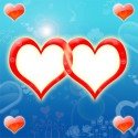 Connected hearts photo frame