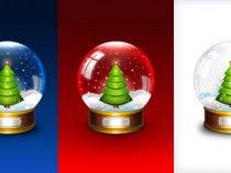 Christmas snow globe PSD template