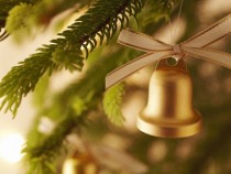 Golden Christmas bell wallpaper