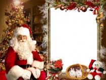 Jolly Santa photo frame