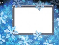Snowy winter photo frame